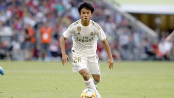 Kubo in action for Real Madrid during the pre-season.