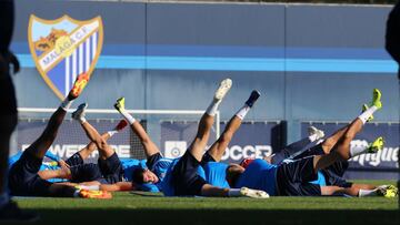 Entrenamiento del M&aacute;laga.