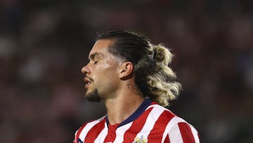 during the match between Guadalajara and Los Angeles Galaxy as part of Group B of the 2024 Leagues Cup at Dignity Health Sports Park Stadium on August 04, 2024 in Carson California, United States.