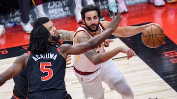 Ricky Rubio, base de Cleveland Cavaliers, ante Toronto Raptors.