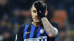 El delantero argentino del Inter de Mil&aacute;n, Mauro Icardi, durante un partido.