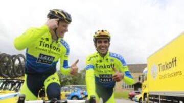 Tinkov y Contador, en una imagen del pasado Tour de Francia.