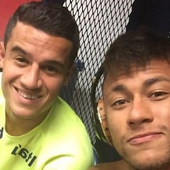 Neymar desea suerte a Coutinho con mofa incluida