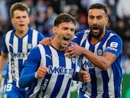 Lucas Boyé celebra un gol.