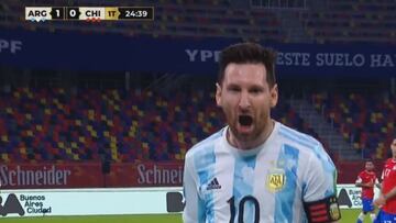 Messi no se puso nervioso ante Bravo y metió el primero de Argentina contra Chile de penal
