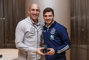 Brahim, con Luis Rubiales en la Selección.