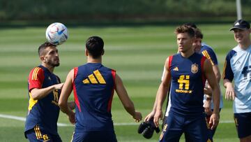 Koke y Llorente, en el entrenamiento de Espa?a.