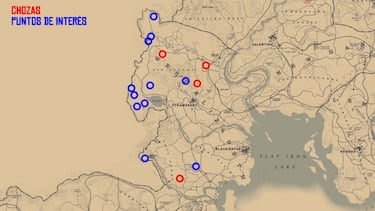 Todas las chozas y puntos de interés de Red Dead Redemption 2