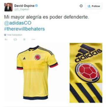 Ospina: Mi mayor alegría es poder defenderte. @adidasCO