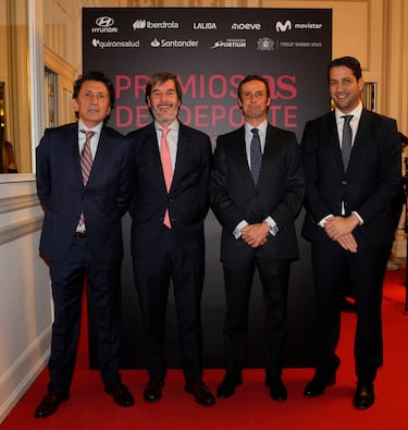 José Félix Díaz; Director Editoral de AS, Bernabé Mohedano, Enrique Geijo; Director de Patrocinios del grupo Santander y  Aloysio Araujo; Director General de Deportes de Prisa Media.