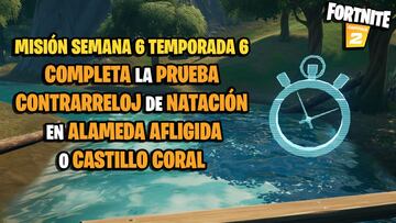 Cómo completar la prueba contrarreloj de natación en Alameda Afligida o Castillo Coral en Fortnite