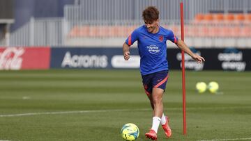Griezmann, en el entrenamiento del Atlético