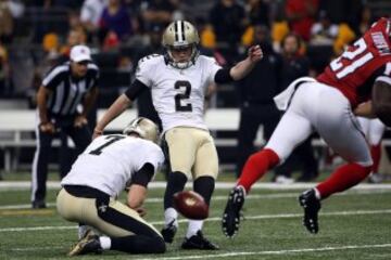 Zach Hocker, kicker de New Orleans Saints, no estuvo acertado. Falló dos FG que bien pudieron haber costado la victoria a su equipo. Cuando poblemas están teniendo los equipos este año para encontrar fiabilidad en sus kickers.