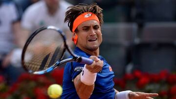 David Ferrer durante el partido ante Volandri.