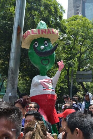 Las imágenes del Ángel de la Independencia en el festejo por el pase a octavos