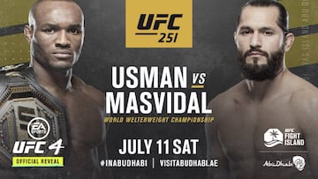 Cartel del Kamaru Usman vs Jorge Masvidal.