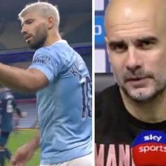 Guardiola habla del toque del Kun Agüero a la linier que le convirtió en tendencia en Twitter
