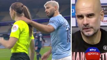 Guardiola habla del toque del Kun Agüero a la linier que le convirtió en tendencia en Twitter