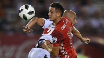 Rafael Santos Borré durante el partido entre River Plate y Chacarita Juniors por la Superliga Argentina