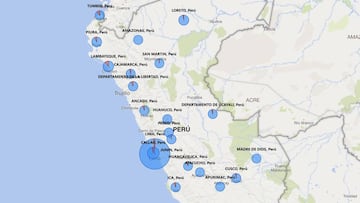 Mapa de casos por coronavirus por departamento en Perú: hoy, 19 de abril