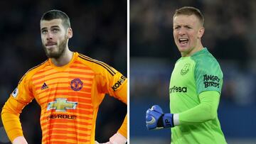 Los porteros David de Gea (Manchester United) y Jordan Pickford (Everton).