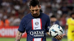 Lionel Messi during the Trophee des Champions match against FC Nantes.