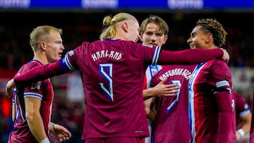 The Manchester City striker was on target twice for Norway against Slovenia, and overtakes Jørgen Juves’ 90-year-old national team record.
