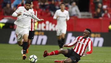 Banega e Iñaki Williams durante un encuentro entre Sevilla y Athletic.
