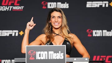 La peleadora Mackenzie Dern en el pesaje de su última pelea.