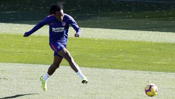 Gelson Martins, en un entrenamiento del Atlético.