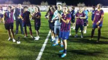El Barça, tras proclamarse el año pasado campeón de la Copa de la Reina.