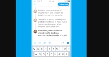 Twitter ahora permite añadir tweets.
