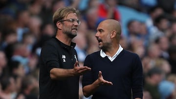 Liverpool boss Jürgen Klopp (left) and Manchester City manager Pep Guardiola.