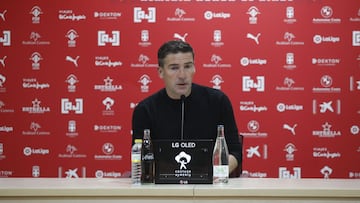 Luis Carri&oacute;n durante la rueda de prensa tras el partido contra el Almer&iacute;a.