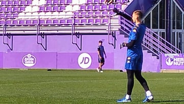 Hein, en un entrenamiento con el Real Valladolid.