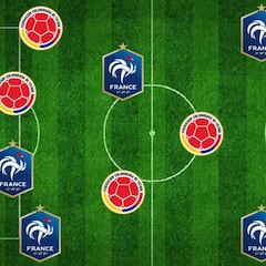 El XI ideal con jugadores de Francia y Colombia