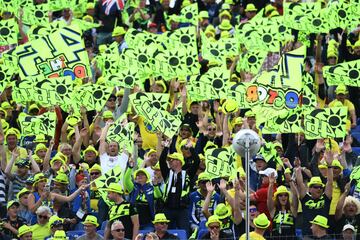 Seguidores de Valentino Rossi presentes en el Gran Premio de Alemania. 