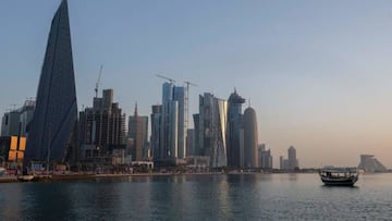 A view of the skyline of Doha along the Corniche seafront promenade in Doha on November 17, 2022, ahead of the Qatar 2022 World Cup football tournament. (Photo by PABLO PORCIUNCULA / AFP) (Photo by PABLO PORCIUNCULA/AFP via Getty Images)