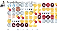 Fernando Alonso uses emoticons to give us a status update