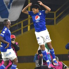 Montero y Pereira le dan el triunfo y liderato a Millonarios