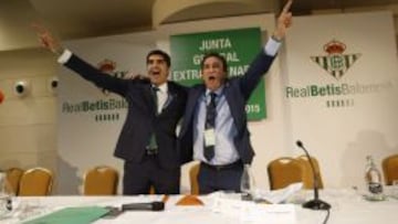 Haro y Catal&aacute;n, l&iacute;deres de la candidatura que gan&oacute; las elecciones en el Betis.
  