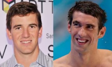 Eli Manning (NFL) y Michael Phelps.