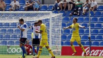 Borja celebra el segundo gol del Deportivo.