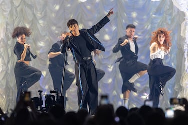 Izan Llunas durante la celebración de la primera semifinal del Benidorm Fest.