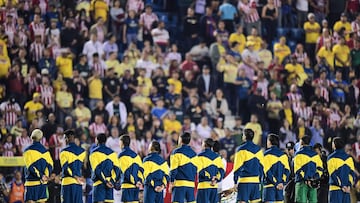 Players of America during the 7th round match between America vs Guadalajara as part of the Liga BBVA MX, Torneo Apertura 2024 at Ciudad de los Deportes Stadium on September 14, 2024 in Mexico City, Mexico.