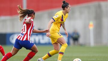 Jenni Hermoso, del Bar&ccedil;a, y Kenti, del Atleti. 