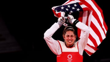 Juegos Ol&iacute;mpicos de Tokio 2020 - Taekwondo - Peso pluma femenino 49-57 kg - Partido por la medalla de oro - Makuhari Messe Hall A, Chiba, Jap&oacute;n - 25 de julio de 2021. 