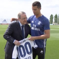 El cómico abrazo de Florentino a Cristiano: ¿qué le dijo?