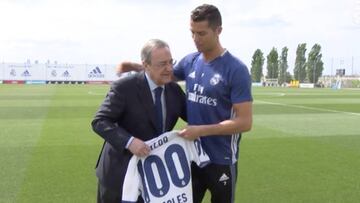 El cómico abrazo de Florentino a Cristiano: ¿qué le dijo?