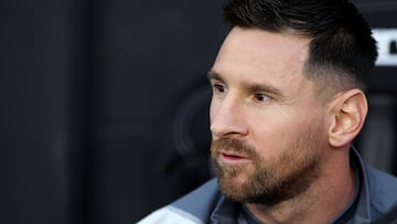 FORT LAUDERDALE, FLORIDA - APRIL 06: Lionel Messi #10 of Inter Miami looks on during a game against the Colorado Rapids at DRV PNK Stadium on April 06, 2024 in Fort Lauderdale, Florida.   Megan Briggs/Getty Images/AFP (Photo by Megan Briggs / GETTY IMAGES NORTH AMERICA / Getty Images via AFP)